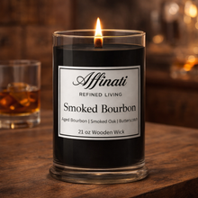 Load image into Gallery viewer, Smoked Bourbon Wooden Wick Candle – Luxury 21 oz Soy Blend | Affinati