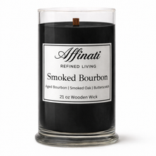 Load image into Gallery viewer, Smoked Bourbon Wooden Wick Candle – Luxury 21 oz Soy Blend | Affinati