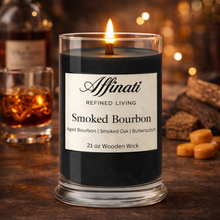 Load image into Gallery viewer, Smoked Bourbon Wooden Wick Candle – Luxury 21 oz Soy Blend | Affinati