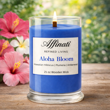 Load image into Gallery viewer, Aloha Bloom Wooden Wick Candle – Luxury 21 oz Soy Blend | Affinati
