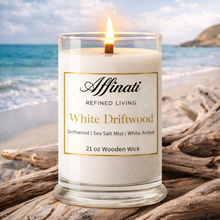 Load image into Gallery viewer, White Driftwood Wooden Wick Candle – Luxury 21 oz Soy Blend | Affinati