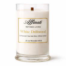 Load image into Gallery viewer, White Driftwood Wooden Wick Candle – Luxury 21 oz Soy Blend | Affinati
