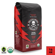 Load image into Gallery viewer, Death Wish Coffee Dark Roast, Organic and Fair Trade, Ground Coffee
