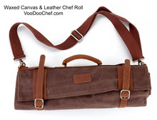 Load image into Gallery viewer, Waxed Canvas &amp; Leather Chef Roll

